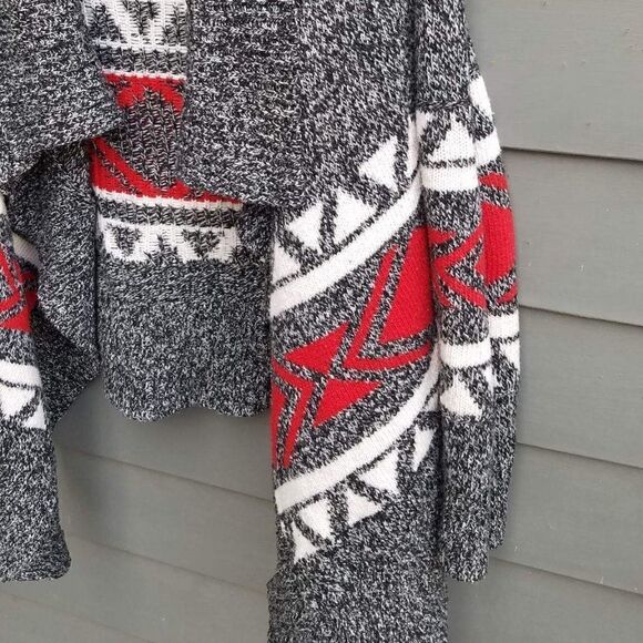 Charlotte Russe Unstructured Cardigan (Red/Black/White) size Medium - Picture 3 of 9